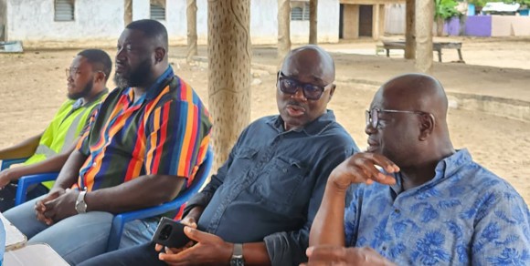 Menxons Limited representatives at a community engagement session in the Jomoro District